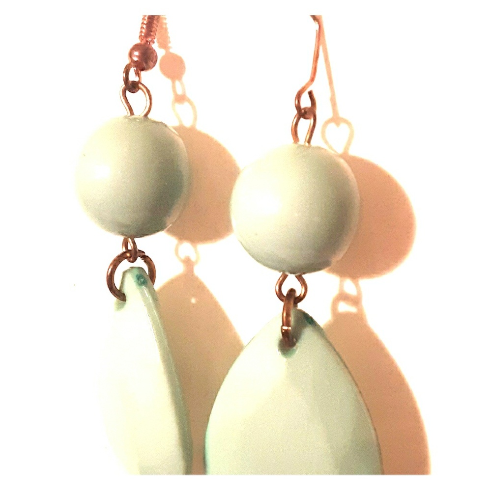 TEAL GREEN STATEMENT EARRINGS